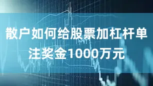 散户如何给股票加杠杆单注奖金1000万元
